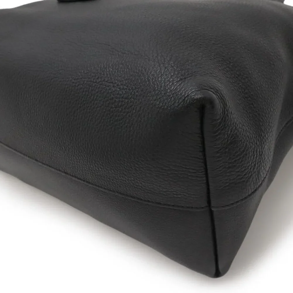 Prada Tote 2-Way Shoulder Bag Leather Nero Black Silver Hardware - Picture 3 of 8